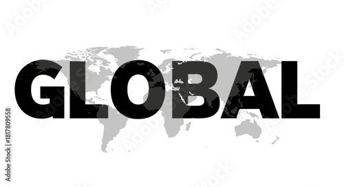 Global representation with world map silhouette conveys interconnectedness and reach