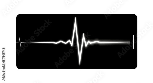 Dynamic electrocardiogram signal on a black background illustrating health monitoring technologies