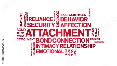 Attachment animated word cloud-text design animation tag kinetic typography seamless loop.