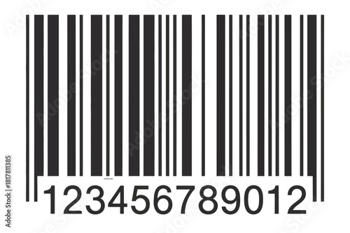 Barcode detailed vector design with numbers, universal ean-13 fake code illustration suitable for retail price tags, product identification demos, packaging templates, and scanning-related graphic pro