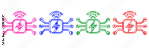 wifi, power, energy, lightning, bolt, wireless, signal, wave, circuit, board, 