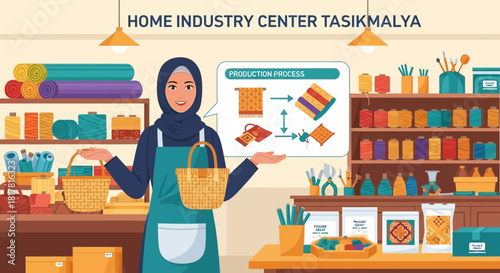 Empowering women through handmade crafts in a vibrant home industry center