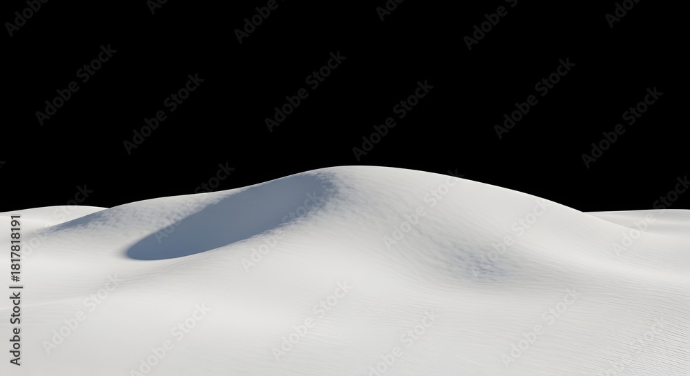 Fototapeta premium Snowy landscape with clear black sky creating a serene and minimalist scene