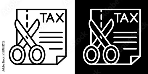 Tax Document  Icon Set White Style Collection
