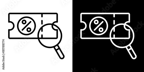 Discount Analysis  Icon Set White Style Collection