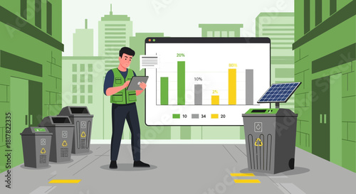 Tracking recycling statistics and smart waste management in urban environment