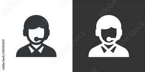Call Center Agent icon. Solid glyph series icon