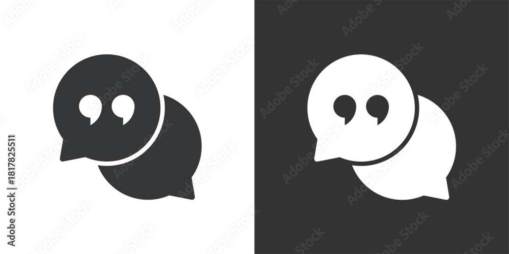 Fototapeta premium Quotation Speech Bubbles icon. Solid glyph series icon
