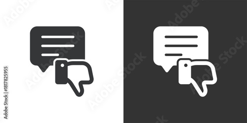Comment Disliked icon. Solid glyph series icon