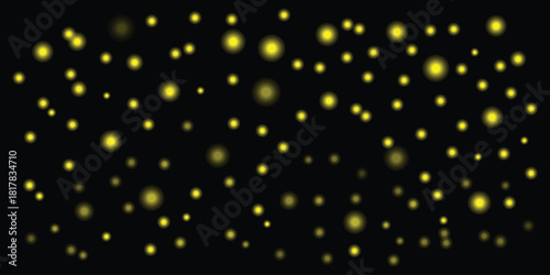 Vibrant yellow light circles bokeh overlay digital abstract pattern