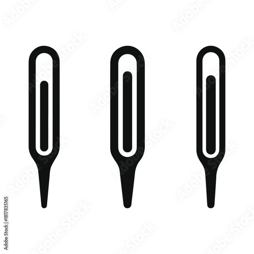 Thermometer silhouette vector illustration isolated on white background