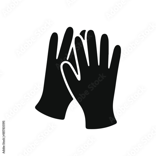 Medical gloves silhouette vector illustration isolated on white background