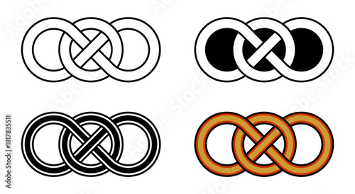 Infinity Knot With Circle in the middle Decorative Ornament Vector Illustration