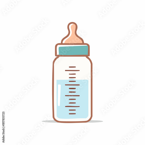 Baby Bottle with Liquid a Symbol of Infant Feeding.