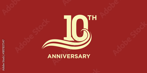 10th anniversary logo design. Celebration day special vector symbol concept.