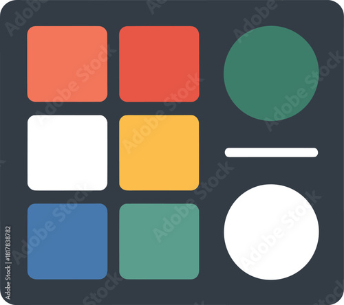 Dashboard Design with Colorful Widgets for Data Visualization and Information