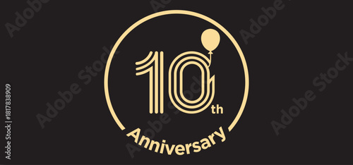 10th anniversary logo design. Celebration day special vector symbol concept.