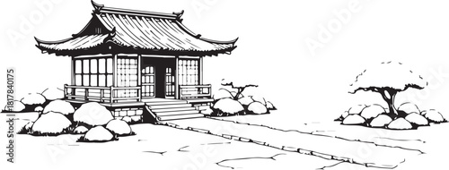 japanese garden in the morning