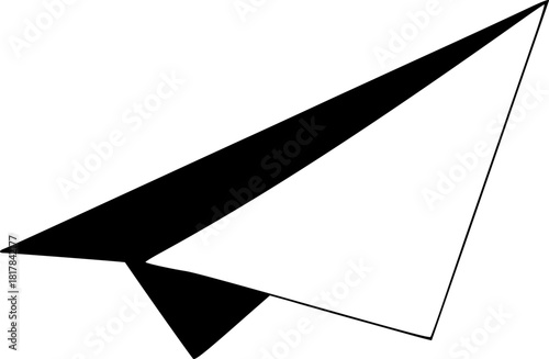 Abstract flying paper plane silhouette representing innovation and creative thinking