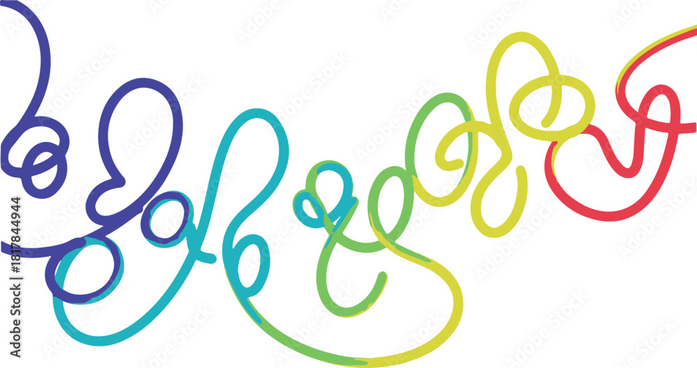 Fototapeta premium Abstract colorful gradient line art design on white background for creative use