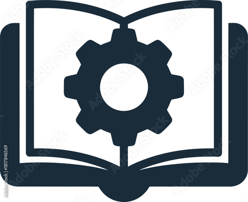 Technical Documentation Manual with Gear Symbol Icon for Engineering Instructions