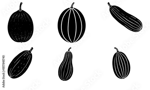 Diverse gourd collection: A versatile culinary and artistic resource showcasing various shapes, offering creative inspiration for designs and healthy recipes