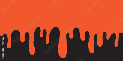 The paint is dripping. Vector illustration on transparent background. black paint is editable.