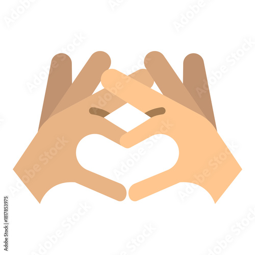 HeartHands Vector Flat Icon Design