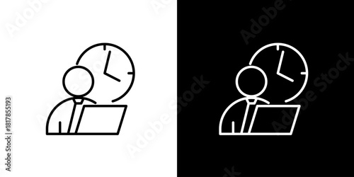 Work Time Management Icon Efficiency and Productivity Concept for Business and Freelance