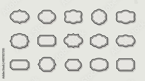 Ornate decorative frames in black and white vector