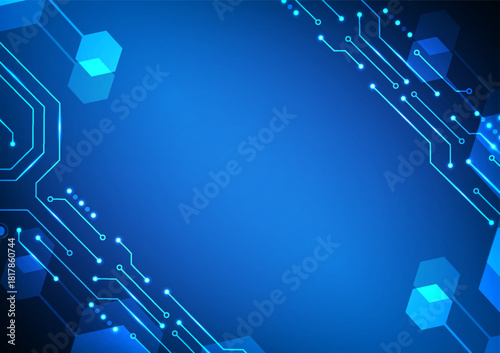Digital technology circuit background. Futuristic circuit board concept. Design for electronic system computer data network virtual business and backdrop.