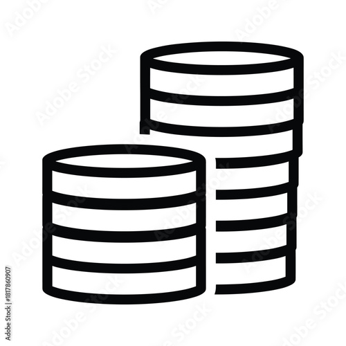 Stack of coins isolated on representing wealth and finance