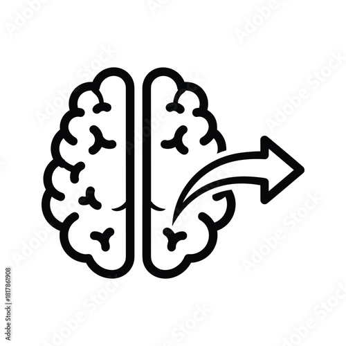 Brain drain icon isolated on, representing intellectual capital