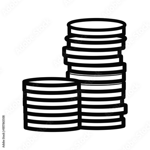 Stack of coins isolated on, representing wealth and prosperity