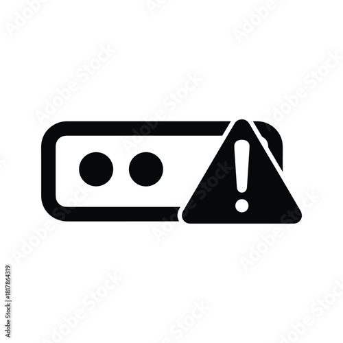 Password alert icon isolated on indicating security concern