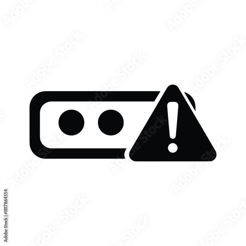 Password error icon isolated on, security and access concept