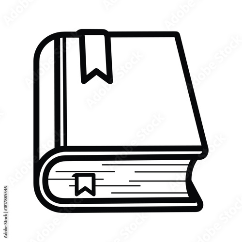 Closed book with bookmark isolated on, a symbol of knowledge