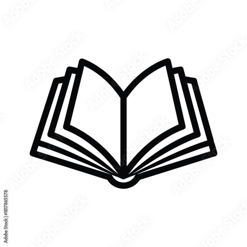 Open book icon isolated on, representing knowledge and learning