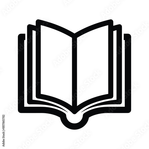 Open book icon isolated on, representing knowledge and learning