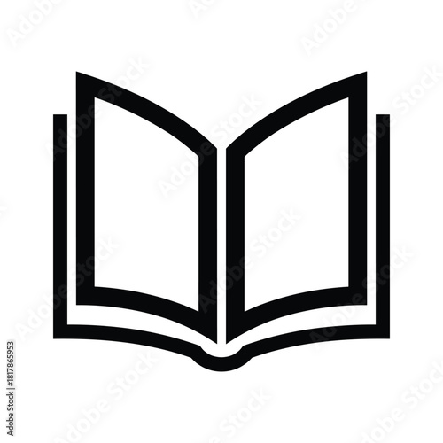 Open book icon isolated on, symbolizing knowledge and learning