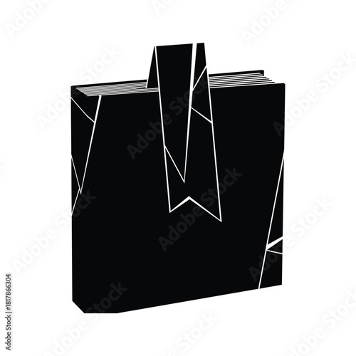 Black book with bookmark isolated on, a simple design