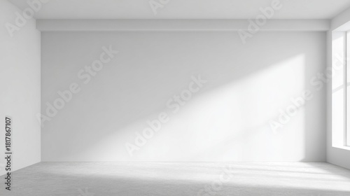 Wallpaper Mural A bright, minimalist room with white walls and a large window, showcasing natural light that illuminates the simple, uncluttered space. Torontodigital.ca