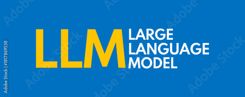 LLM large language model, banner or social media post template, vector header