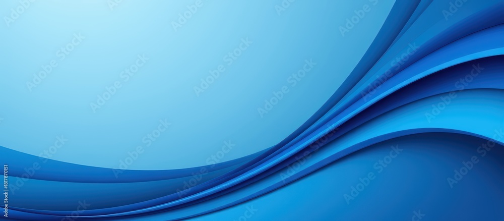 Obraz premium Vibrant blue abstract curves creating a flowing design.