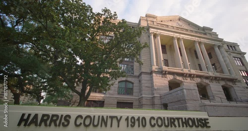 Cloudy Sky Timelapse Over the 1910 Harris County Courthouse in Downtown Houston