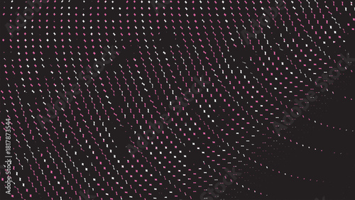 Modern Geometric Dotted Abstract Pattern Background in Black and Pink with Curved Wave Shapes for Wallpaper Banner and Stylish Graphic Design