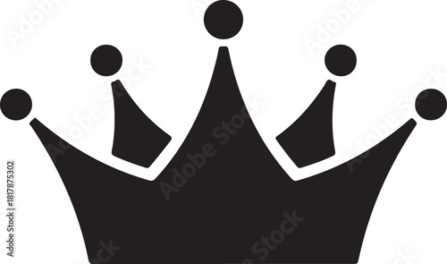 Simple black silhouette of a royal crown with five points