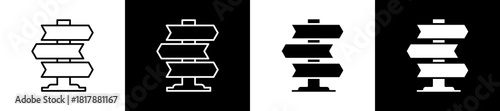 Ambiguity icon set in line and glyph style on black and white background