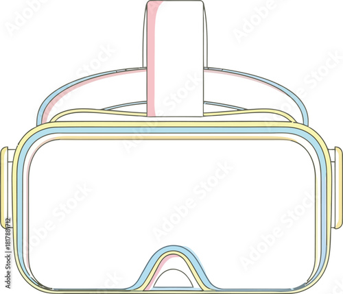Virtual reality headset for immersive digital experiences, gaming, and exploring future technology, isolated on white background