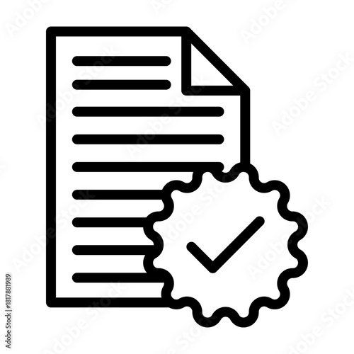 Approval Vector Line Icon Design